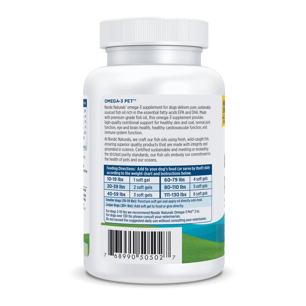 Omega-3 Pet, Soft Gels for Dogs, EPA & DHA, Fish Oil, 90 Ct