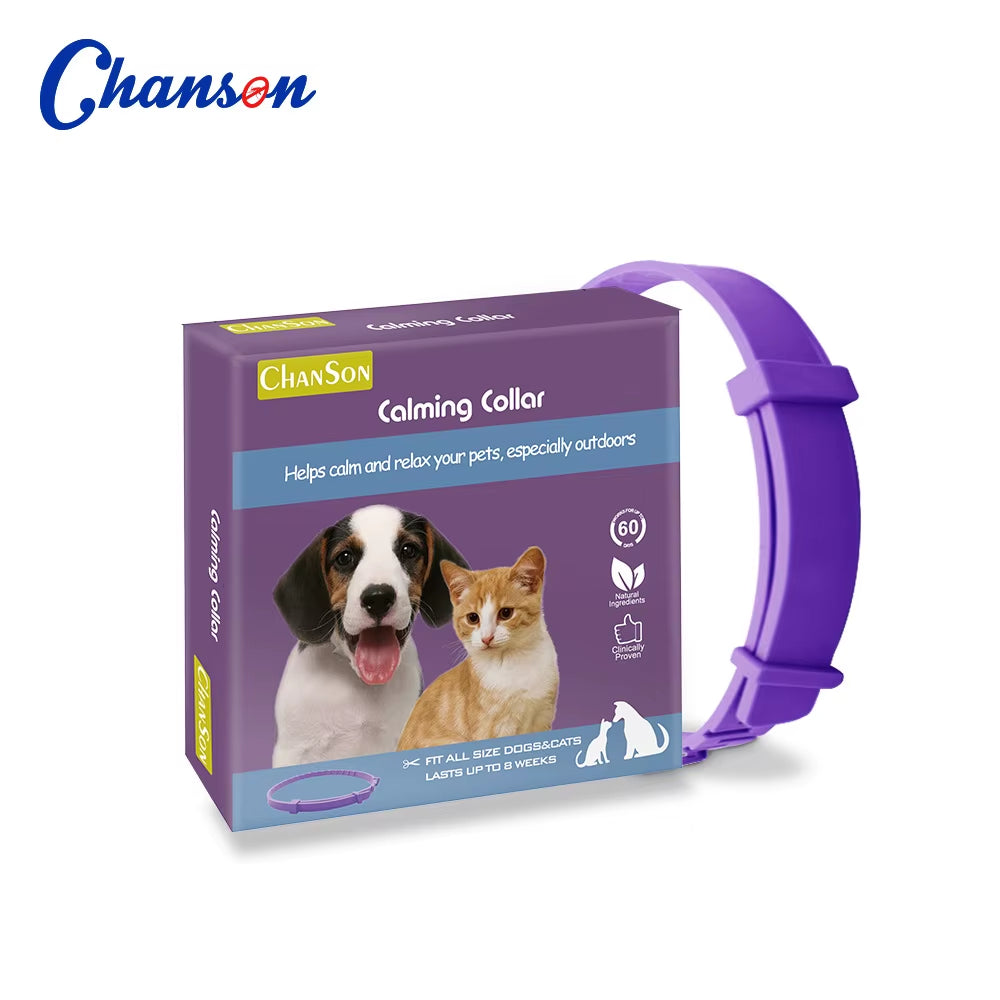 Pet Calming Collar for Cats Dogs Adjustable Anxiety Pheromone Reducing Pet Collar Lasting Natural Calm Relax Soothing Collars