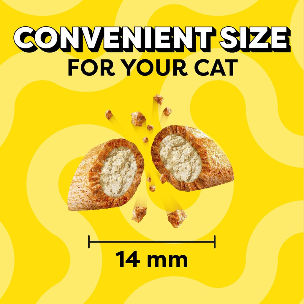 Jumbo Stuffed Cat Treats, Crunchy and Soft Cat Treats, Tasty Chicken Flavor, 2.5 Oz. Pouch (Pack of 12)