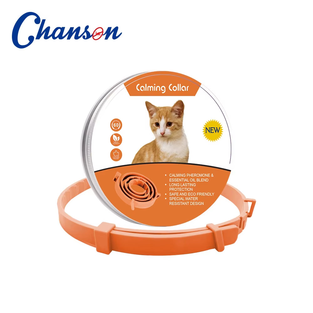 Pet Calming Collar for Cats Dogs Adjustable Anxiety Pheromone Reducing Pet Collar Lasting Natural Calm Relax Soothing Collars