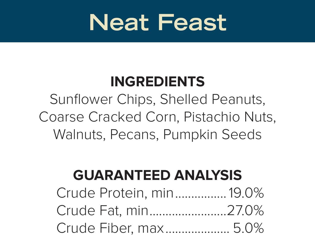 Neat Feast Wild Bird Seed | Convenient Shell-Free Mix | Attracts Wide Variety of Birds | 20 Pound Bag