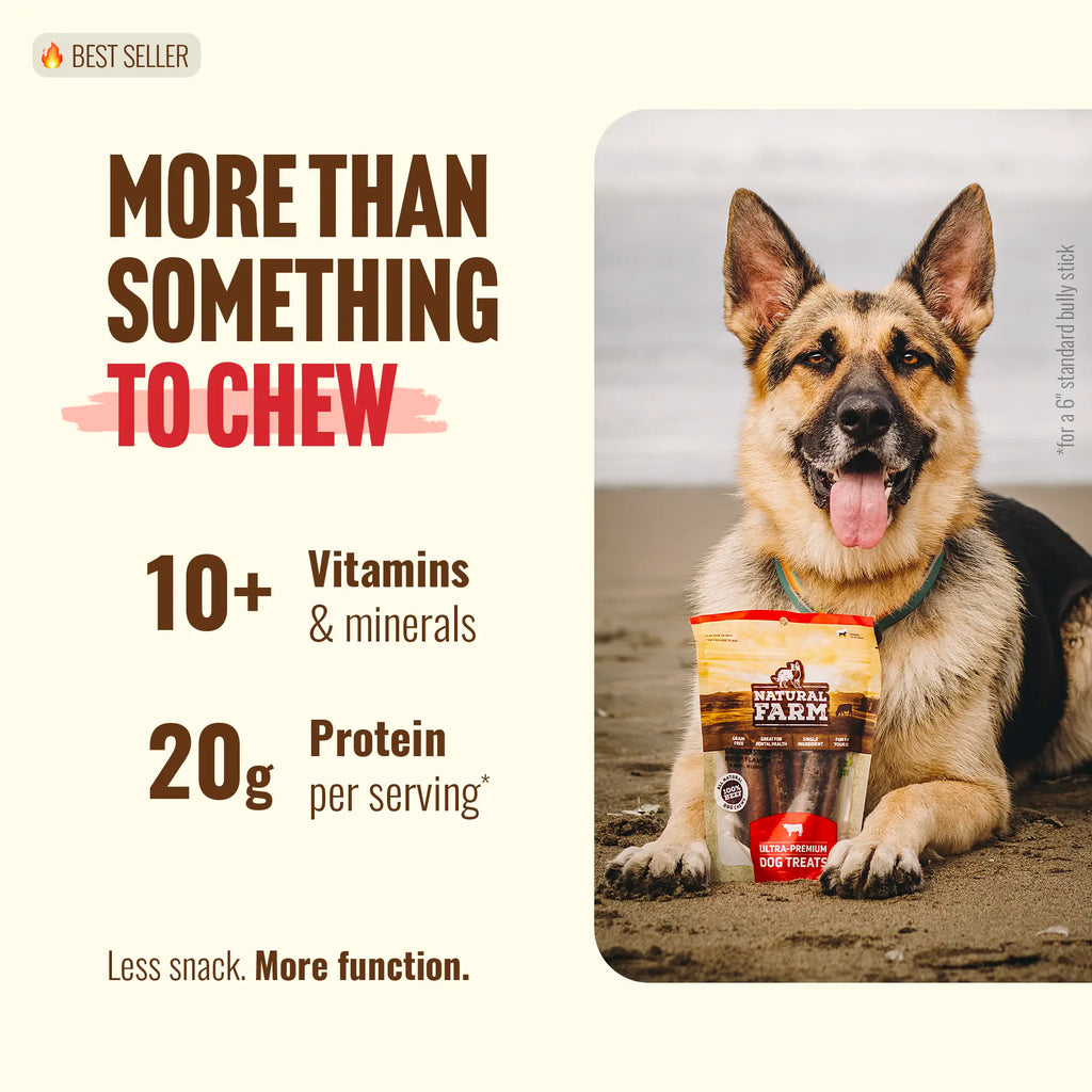 Natural Farm Gourmet Collagen Sticks - 4 Inch, 10 Count, 95% Collagen, Premium Beef, Long-Lasting Chew Treats for Dogs