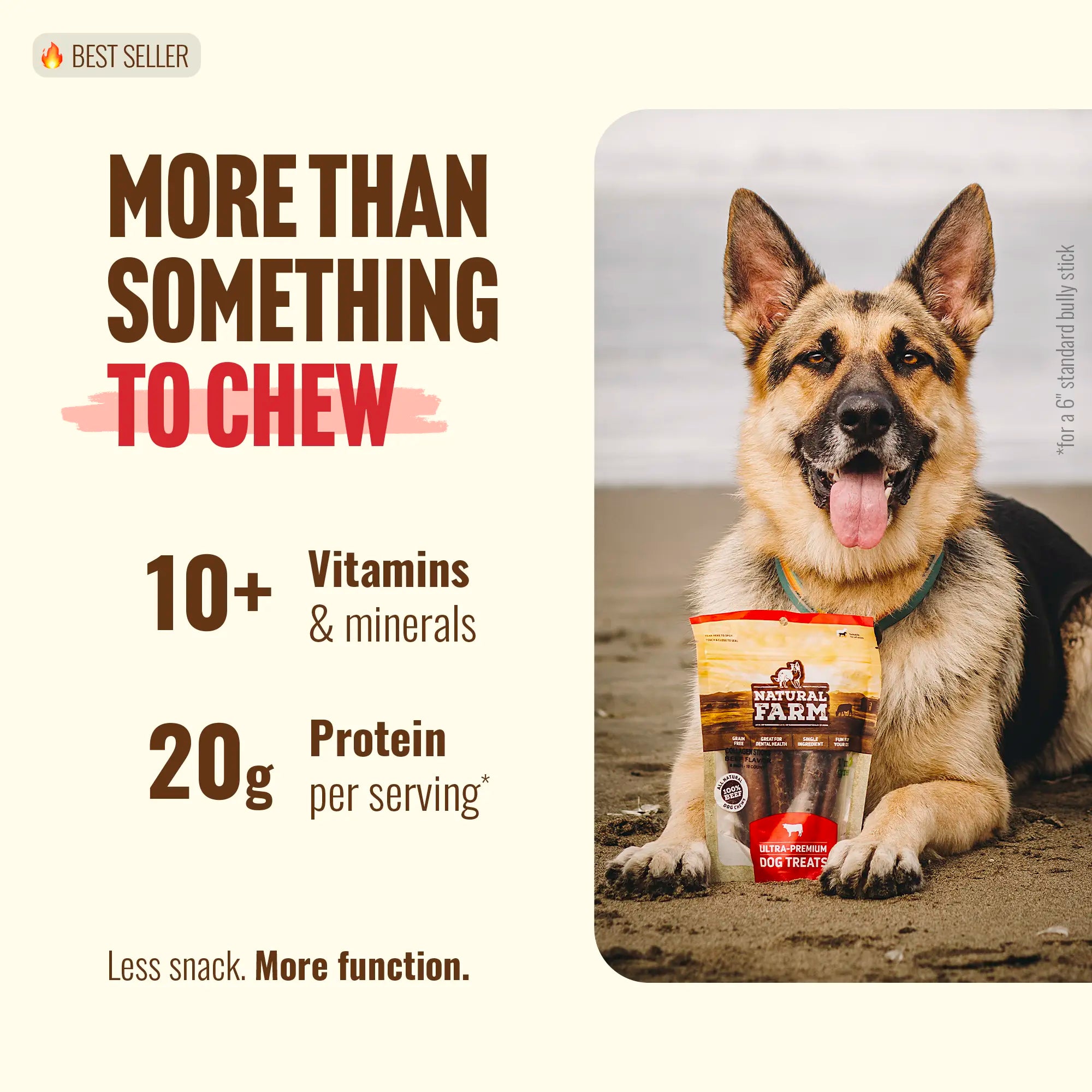Natural Farm Gourmet Collagen Sticks - 4 Inch, 10 Count, 95% Collagen, Premium Beef, Long-Lasting Chew Treats for Dogs