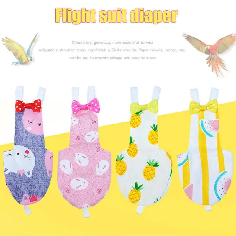 Bird Parrot Diaper Cockatiel Pigeons Medium Large Pet Birds Flight Suit Clothes Pet Birds Feces Pocket