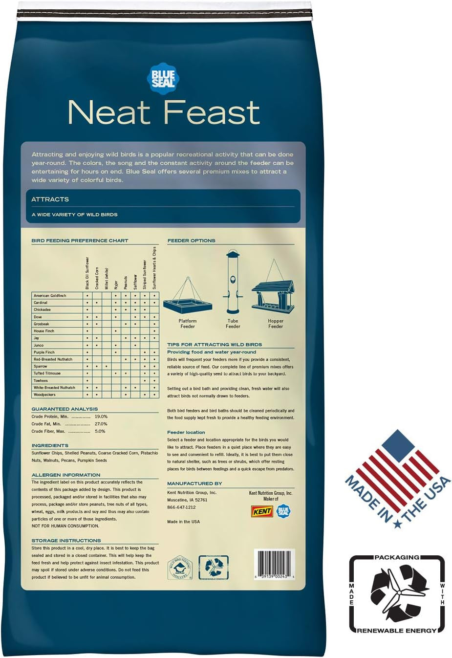 Neat Feast Wild Bird Seed | Convenient Shell-Free Mix | Attracts Wide Variety of Birds | 20 Pound Bag